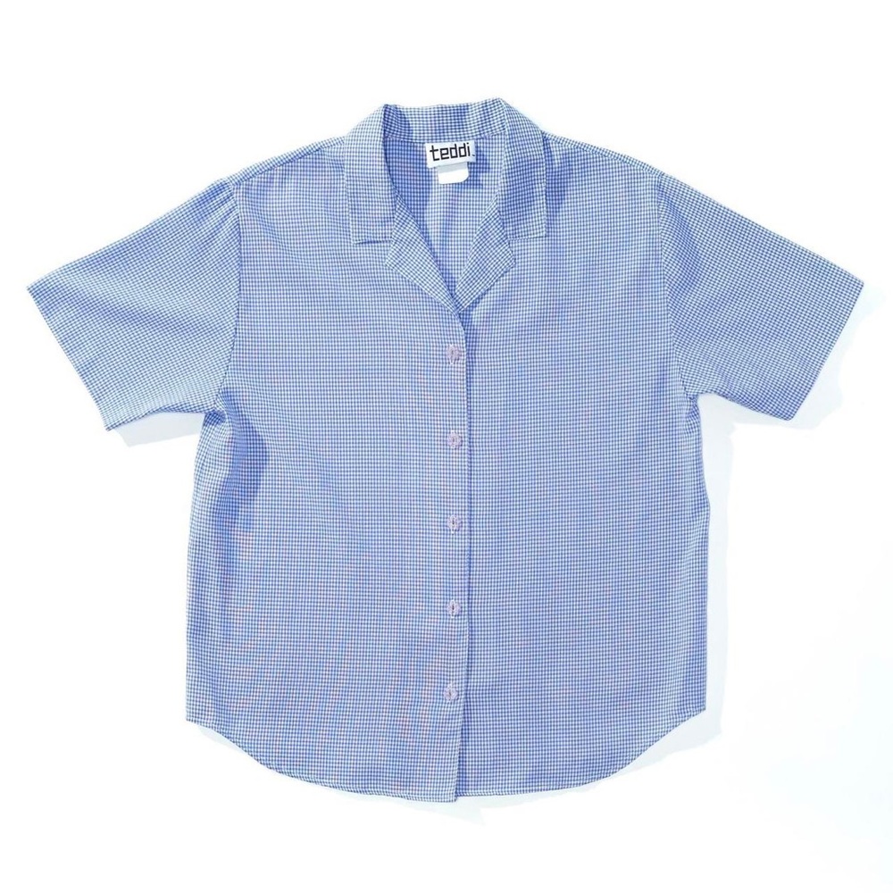 Vintage 90s Periwinkle Gingham Button-Up